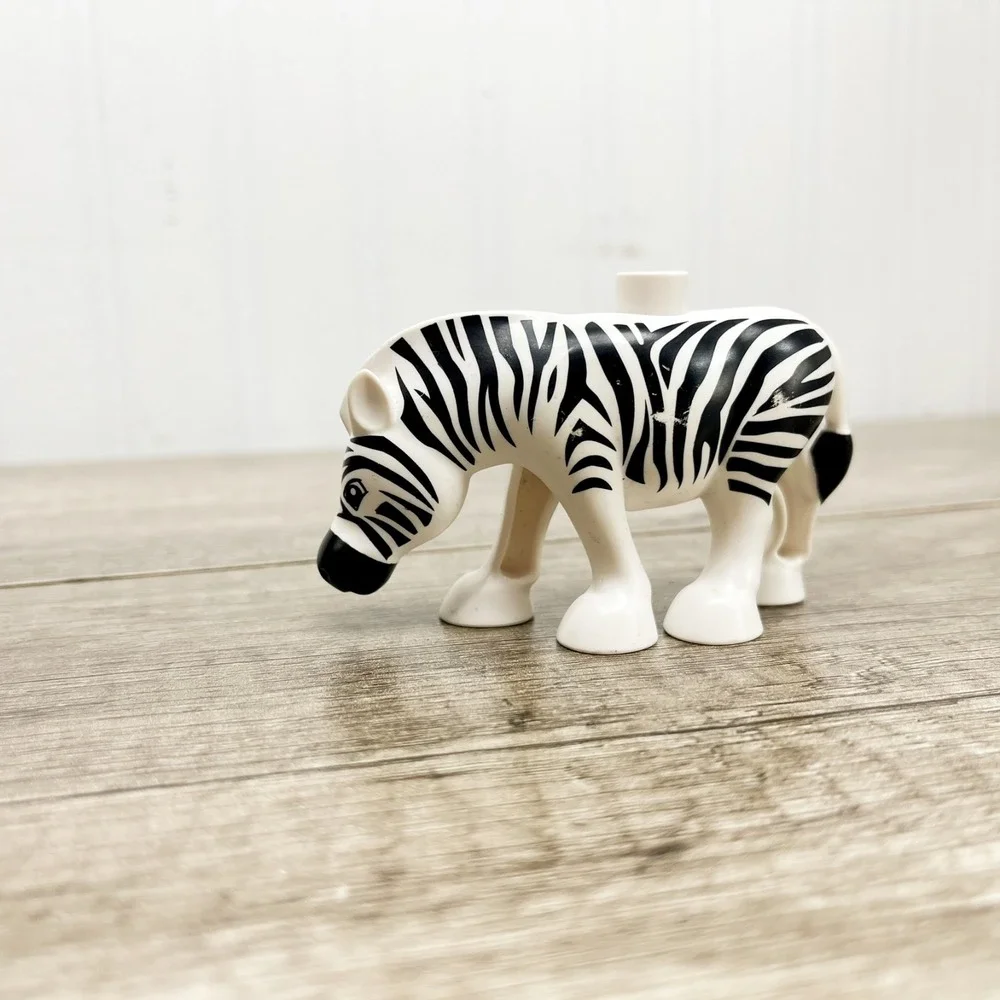 LEGO DUPLO STRIPED ZEBRA MANE BLACK ENDS Animal Safari Zoo Circus - Picture 2 of 6